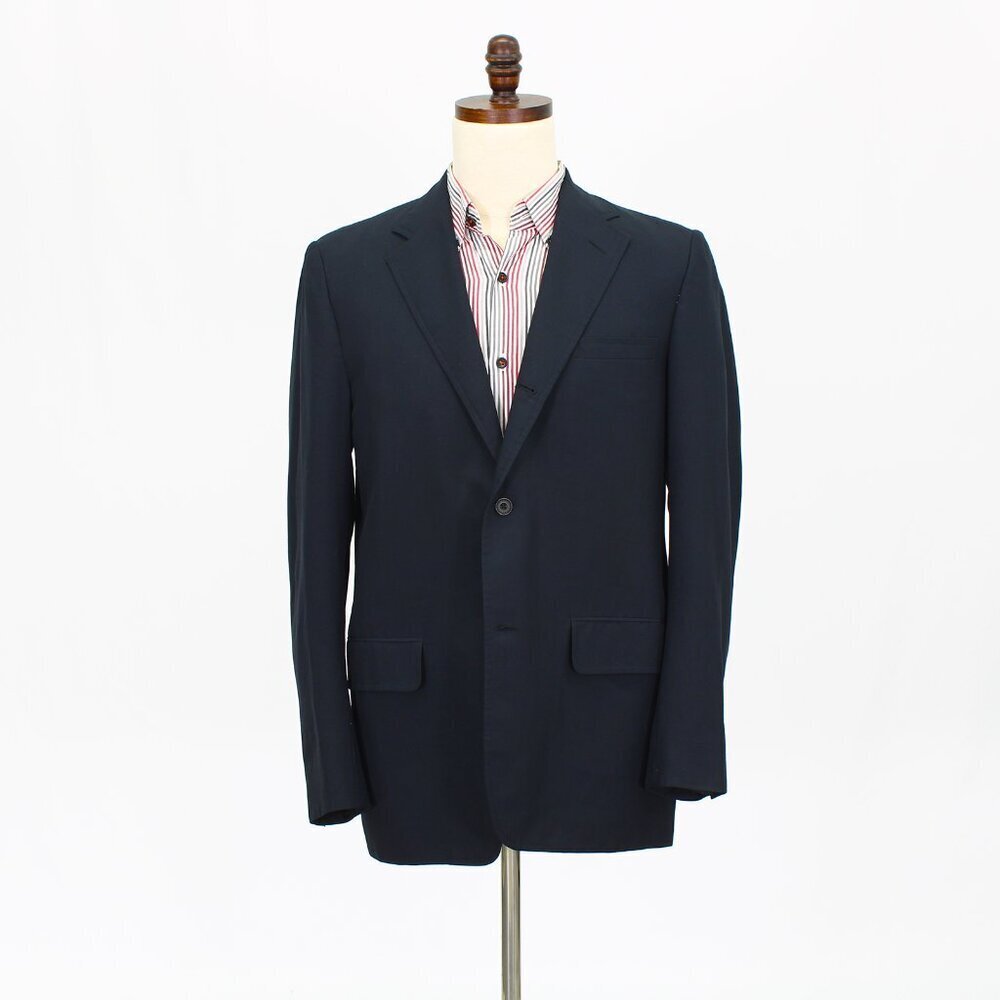 Vintage Carroll & Co. 42L Navy Solid 3-Button Sport Coat Blazer Jacket P388